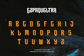 Beispiel einer Ezpaqueltra-Schriftart